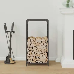VIDAXL - Portant de bois chauffage noir 44x28x90 cm