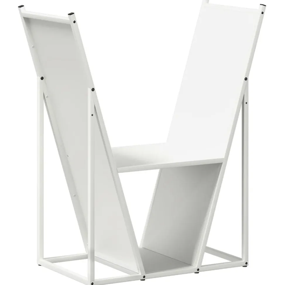 VIDAXL - Portant de bois chauffage blanc 69,5x35x81 cm