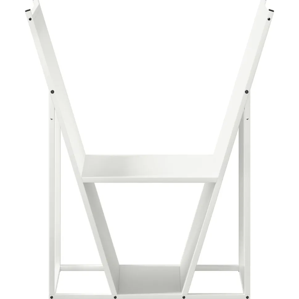 VIDAXL - Portant de bois chauffage blanc 69,5x35x81 cm
