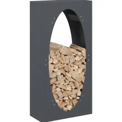 VIDAXL - Portant de bois chauffage anthracite 50x23x100 cm