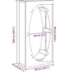 VIDAXL - Portant de bois de chauffage 50x23x100 cm acier inoxydable