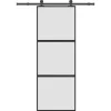 VIDAXL - Porte coulissante kit de quincaillerie trempé verre aluminium