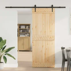 VIDAXL - Porte coulissante et kit de quincaillerie 80x210 cm pin massif
