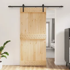 VIDAXL - Porte coulissante et kit de quincaillerie 95x210 cm pin massif