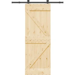 VIDAXL - Porte coulissante et kit de quincaillerie 70x210 cm pin massif