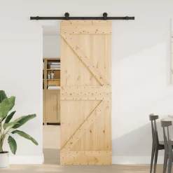 VIDAXL - Porte coulissante et kit de quincaillerie 70x210 cm pin massif