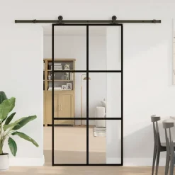 VIDAXL - Porte coulissante et quincaillerie esg verre et aluminium