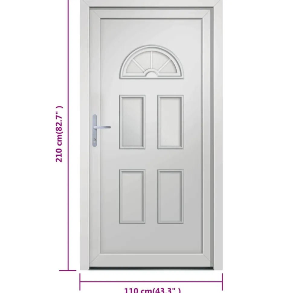 VIDAXL - Porte d'entrée blanc 110x210 cm pvc