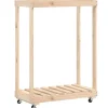 VIDAXL - Porte-bûches avec roulettes 76,5x40x108 cm bois massif de pin