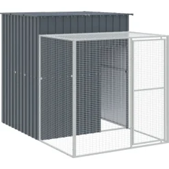VIDAXL - Poulailler avec cour anthracite 165x1271x181 cm acier galvanisé