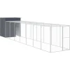 VIDAXL - Poulailler avec cour anthracite 165x863x181 cm acier galvanisé