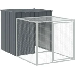 VIDAXL - Poulailler avec cour anthracite 110x201x110 cm acier galvanisé