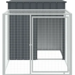 VIDAXL - Poulailler avec cour anthracite 110x201x110 cm acier galvanisé