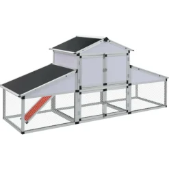 VIDAXL - Poulailler avec rampes et nichoir aluminium