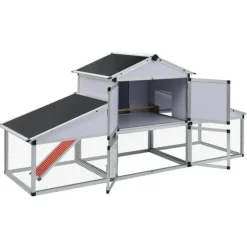 VIDAXL - Poulailler avec rampes et nichoir aluminium