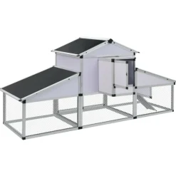 VIDAXL - Poulailler avec rampes et nichoir aluminium