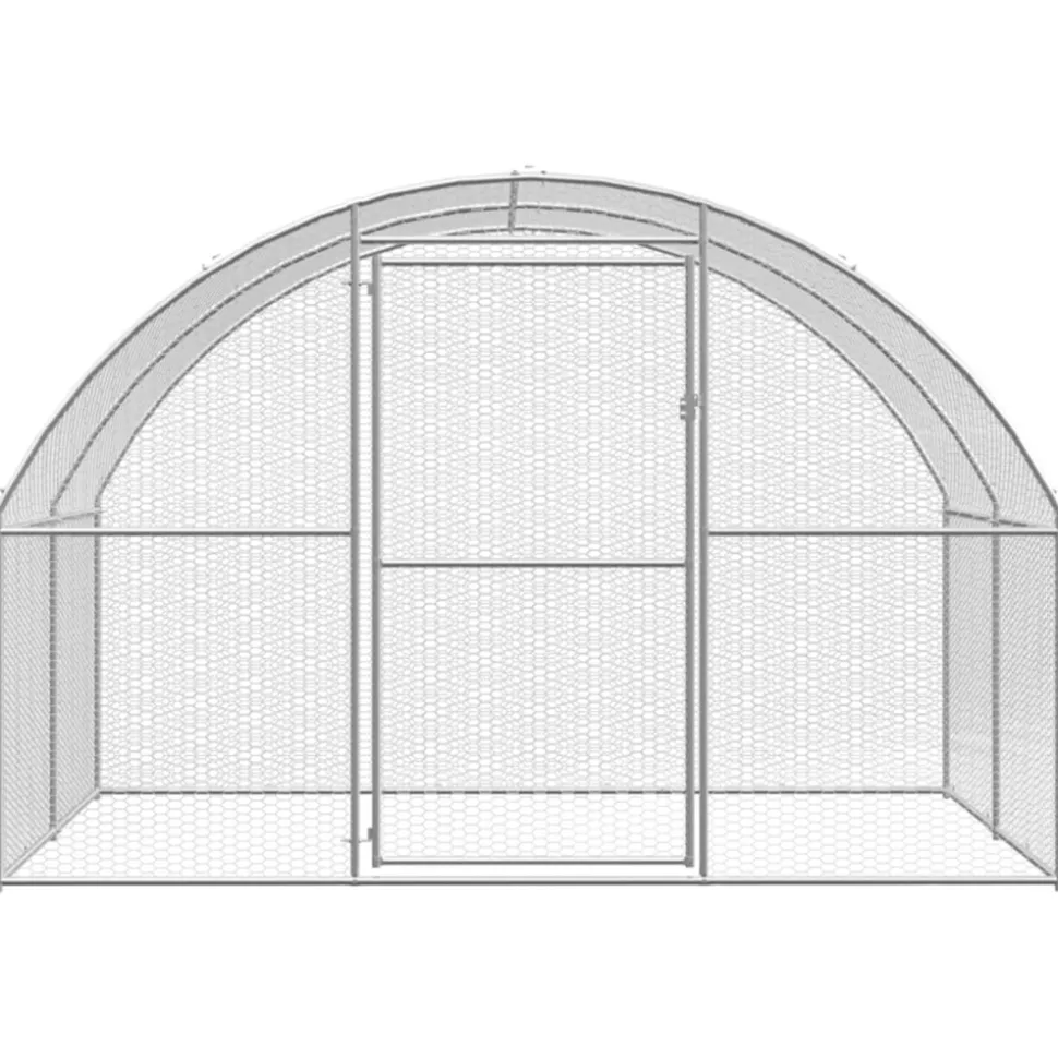 VIDAXL - Poulailler d extérieur 3x8x2 m acier galvanisé