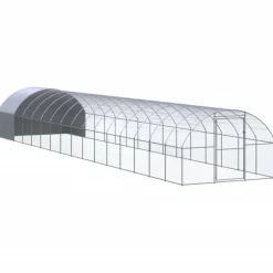 VIDAXL - Poulailler d extérieur 3x16x2 m acier galvanisé
