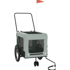 VIDAXL - Remorque de vélo pour animaux de compagnie gris et noir