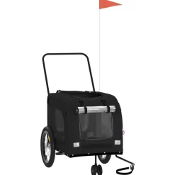 VIDAXL - Remorque de vélo pour animaux de compagnie noir