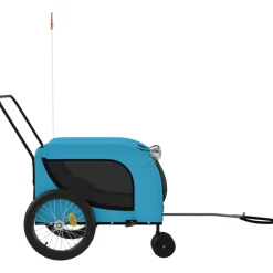 VIDAXL - Remorque de vélo pour animaux de compagnie bleu et noir