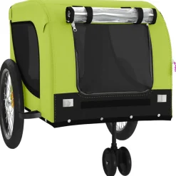 VIDAXL - Remorque de vélo pour animaux de compagnie vert et noir