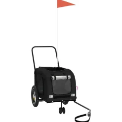 VIDAXL - Remorque de vélo pour animaux de compagnie noir