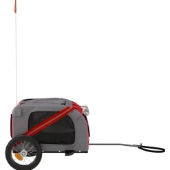 VIDAXL - Remorque de vélo pour animaux de compagnie rouge et gris