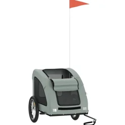 VIDAXL - Remorque de vélo pour animaux de compagnie gris