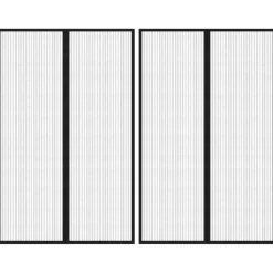 VIDAXL - Rideaux de porte anti-insectes 2 pcs et aimants noir 220x130 cm