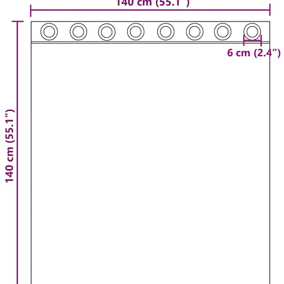 VIDAXL - Rideaux en voile avec œillets 2 pcs gris foncé 140x140 cm