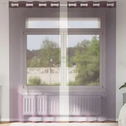 VIDAXL - Rideaux en voile avec œillets 2 pcs violet 140x225 cm
