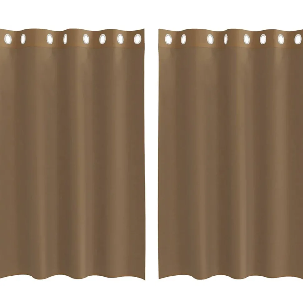 VIDAXL - Rideaux en voile avec œillets 2 pcs marron clair