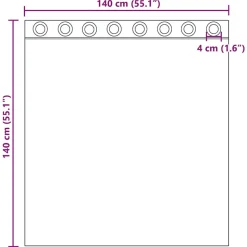 VIDAXL - Rideaux en voile avec œillets 2 pcs violet 140x140 cm