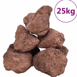 VIDAXL - Roches volcaniques 25 kg rouge 10-30 cm
