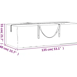 VIDAXL - Sac de rangement pour coussins de jardin noir 135x40x55 cm pe