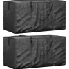 VIDAXL - Sacs de rangement pour coussins de jardin 2 pcs noir