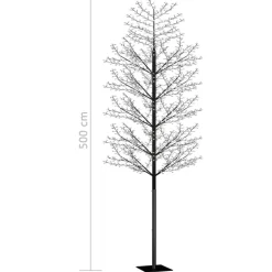 VIDAXL - Sapin de noël 2000 led bleu cerisier en fleurs 500 cm