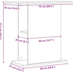 VIDAXL - Support d'aquarium vieux bois 36x75x72,5 cm bois d'ingénierie