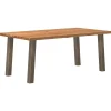 VIDAXL - Table à manger marron clair bois de chêne massif rectangulaire