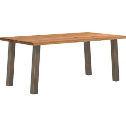VIDAXL - Table à manger marron clair bois de chêne massif rectangulaire