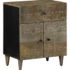 VIDAXL - Table de chevet gris clair 50x33x60 cm bois de manguier massif