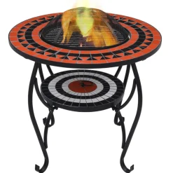 VIDAXL - Table de foyer mosaïque terre cuite et blanc 68 cm céramique