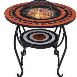 VIDAXL - Table de foyer mosaïque terre cuite et blanc 68 cm céramique