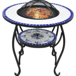 VIDAXL - Table de foyer mosaïque bleu et blanc 68 cm céramique