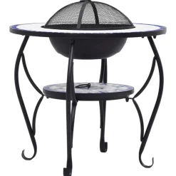 VIDAXL - Table de foyer mosaïque bleu et blanc 68 cm céramique