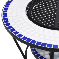 VIDAXL - Table de foyer mosaïque bleu et blanc 68 cm céramique