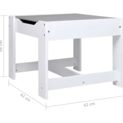 VIDAXL - Table pour enfants avec 2 chaises blanc mdf