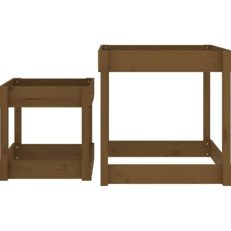 VIDAXL - Tables à sable 2 pcs marron miel bois de pin massif