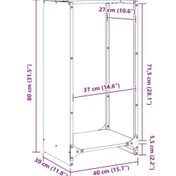VIDAXL - Étagère à bois 40x30x80 cm acier résistant aux intempéries